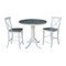 International Concepts Round 36 in Rd Extend Dining Table, 2 X-back Stools, White/Heather Gray, 36 W, 48 L, 35.3 in H, Wood K05-36RXT-6B-S6132-2 - alternate 1